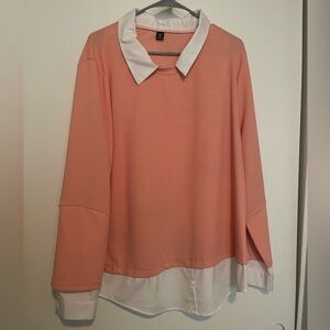 Long Sleeve, Coral Top